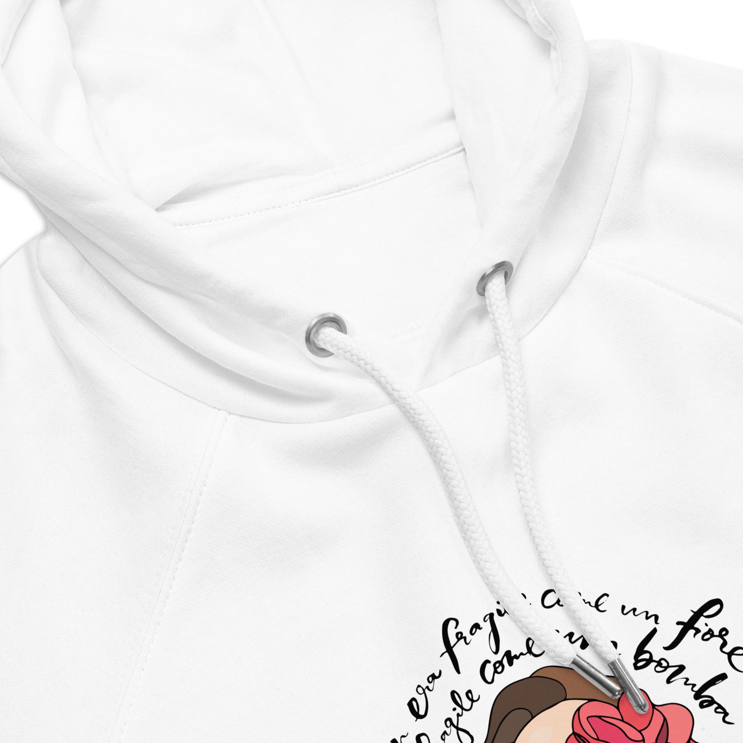 Felpa eco raglan con cappuccio - Non era fragile come un fiore